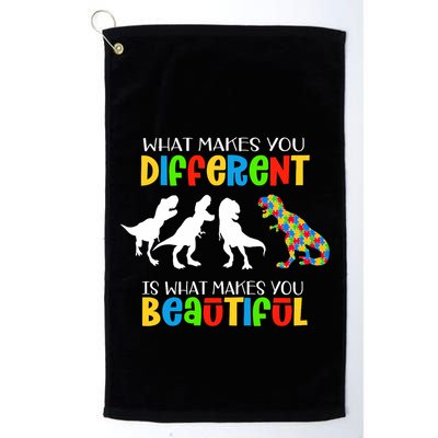 Different Beautiful Autism Awareness Puzzle Piece T Rex Golf Towel