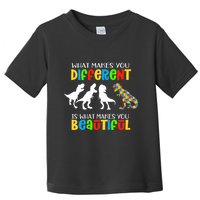 Different Beautiful Autism Awareness Puzzle Piece T Rex Toddler T-Shirt