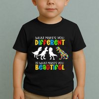 Different Beautiful Autism Awareness Puzzle Piece T Rex Toddler T-Shirt