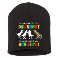 Different Beautiful Autism Awareness Puzzle Piece T Rex Short Acrylic Beanie