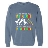 Different Beautiful Autism Awareness Puzzle Piece T Rex Garment-Dyed Sweatshirt