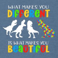 Different Beautiful Autism Awareness Puzzle Piece T Rex Garment-Dyed Sweatshirt