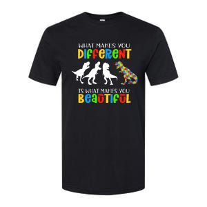 Different Beautiful Autism Awareness Puzzle Piece T Rex Softstyle CVC T-Shirt