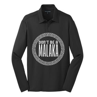 Don't Be A Malaka Medusa Greek Silk Touch Performance Long Sleeve Polo