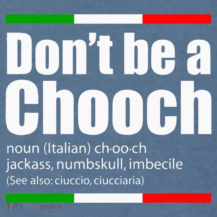 Dont Be A Chooch Italian Slang Funny Saying English Meaning Garment-Dyed Sweatshirt
