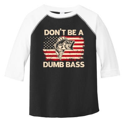 DonT Be A Dumb Bass Vintage Usa Flag Funny Bass Fishing Toddler Fine Jersey T-Shirt