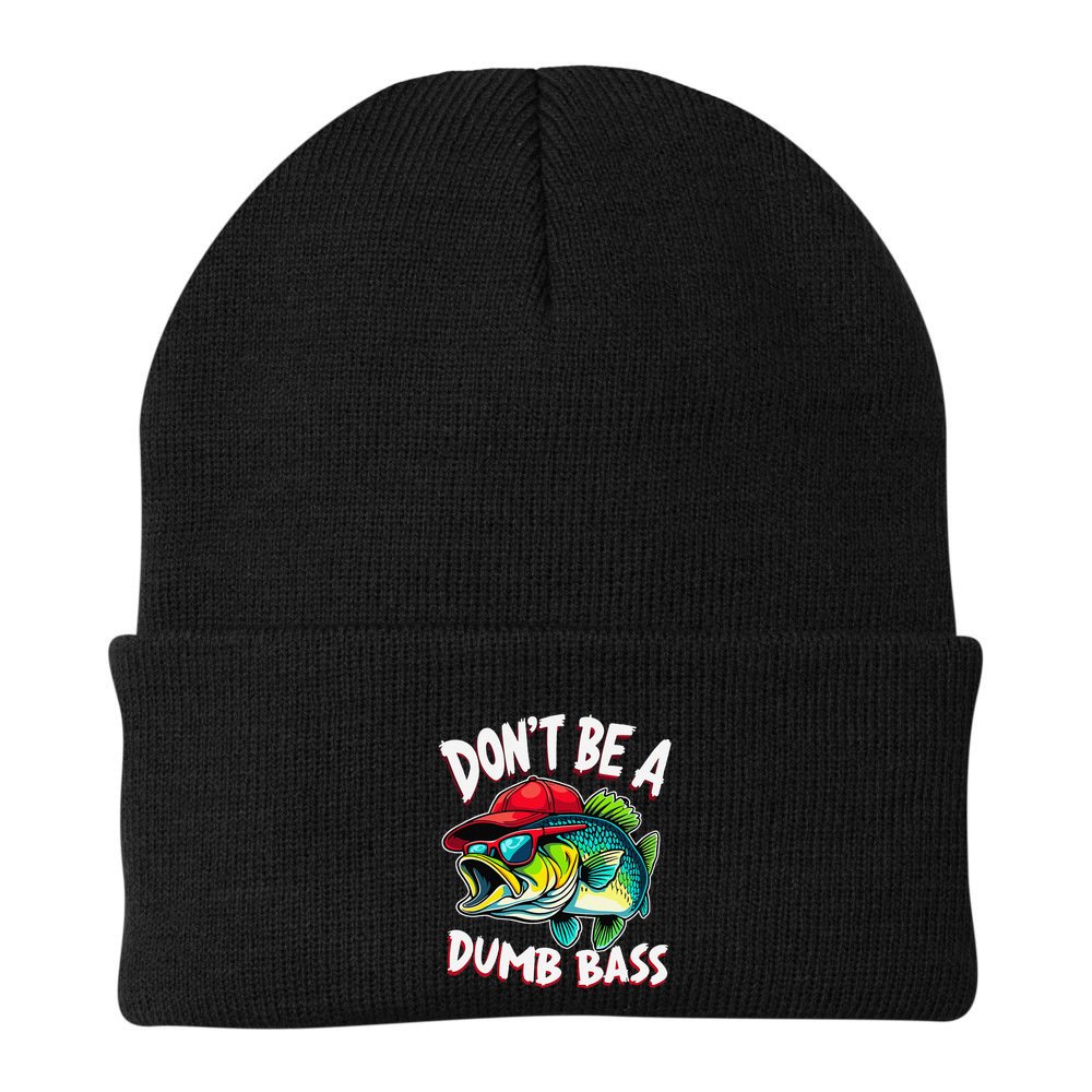 DonT Be A Dumb Bass Fishing Humor Fisherman Master Baiter .Png Beanie