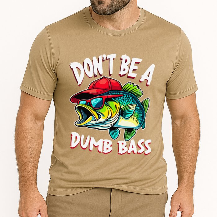 DonT Be A Dumb Bass Fishing Humor Fisherman Master Baiter .Png Cooling Performance Crew T-Shirt
