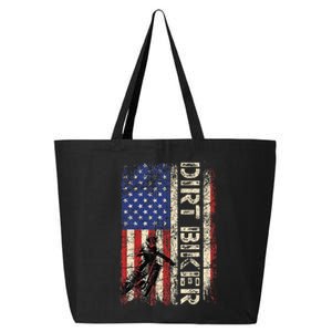 Dirt Bike American USA Flag Motocross Biker 4th Of July Men 25L Jumbo Tote