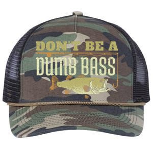 DonT Be A Dumb Bass Fishing Googan Pun Retro Rope Trucker Hat Cap