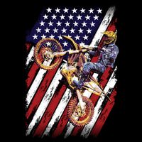 Dirt Bike American Flag Motocross Biker 4th Of July Cooling Performance Crew T-Shirt