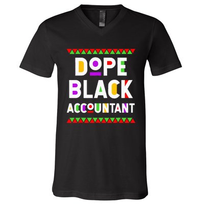 Dope Black Accountant African American Job Proud Profession V-Neck T-Shirt