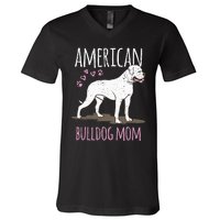 Dog breed American Bulldog Mama Bulldog V-Neck T-Shirt