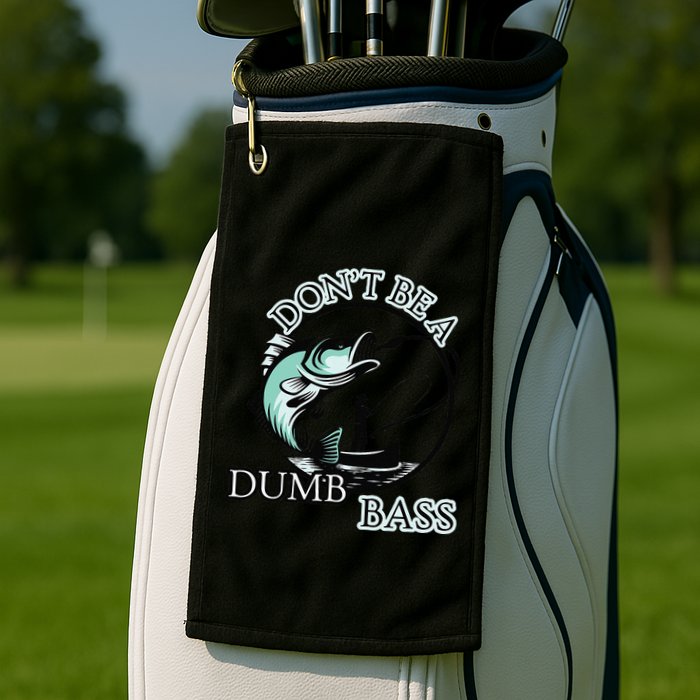 DonT Be A Dumb Bass Fishing Golf Towel