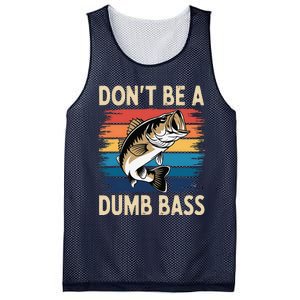 Don’T Be A Dumb Bass Retro Fishing Humor Mesh Reversible Basketball Jersey Tank