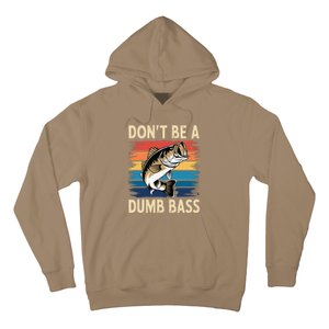 Don’T Be A Dumb Bass Retro Fishing Humor Hoodie