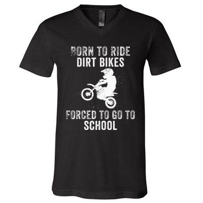 Dirt Bike Art Motocross Dirt Bike Rider V-Neck T-Shirt