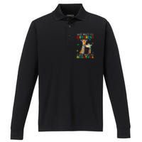 Different Beautiful Autism Awareness Puzzle Piece Giraffe Performance Long Sleeve Polo