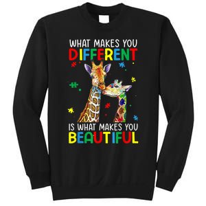 Different Beautiful Autism Awareness Puzzle Piece Giraffe Sweatshirt