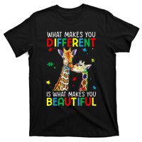 Different Beautiful Autism Awareness Puzzle Piece Giraffe T-Shirt