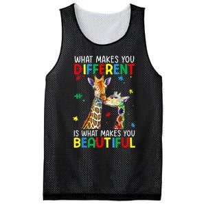 Different Beautiful Autism Awareness Puzzle Piece Giraffe Mesh Reversible Basketball Jersey Tank