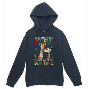 Different Beautiful Autism Awareness Puzzle Piece Giraffe Urban Pullover Hoodie