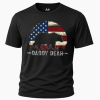 Daddy Bear American Flag 4th Of July Fathers Day Cooling Performance Crew T-Shirt