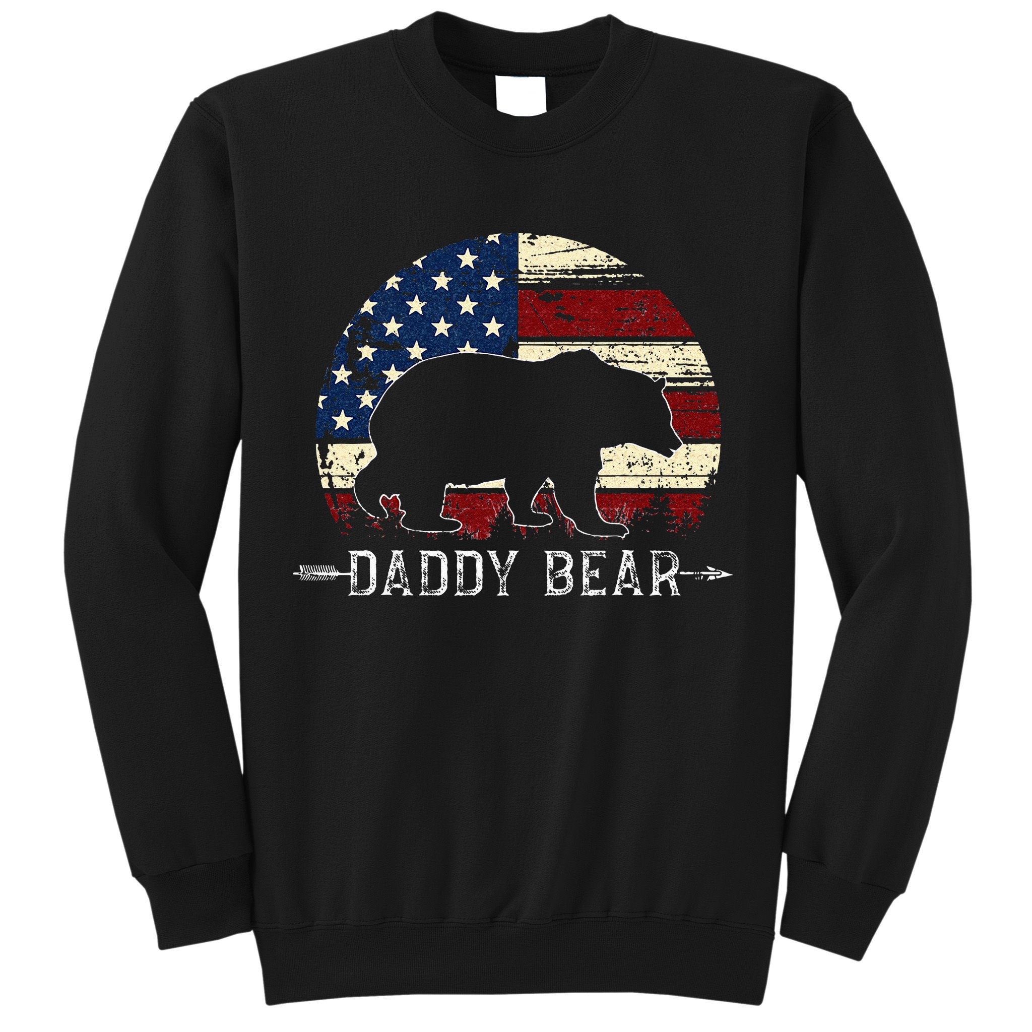 Daddy Bear American Flag 4th Of July Fathers Day Sweatshirt