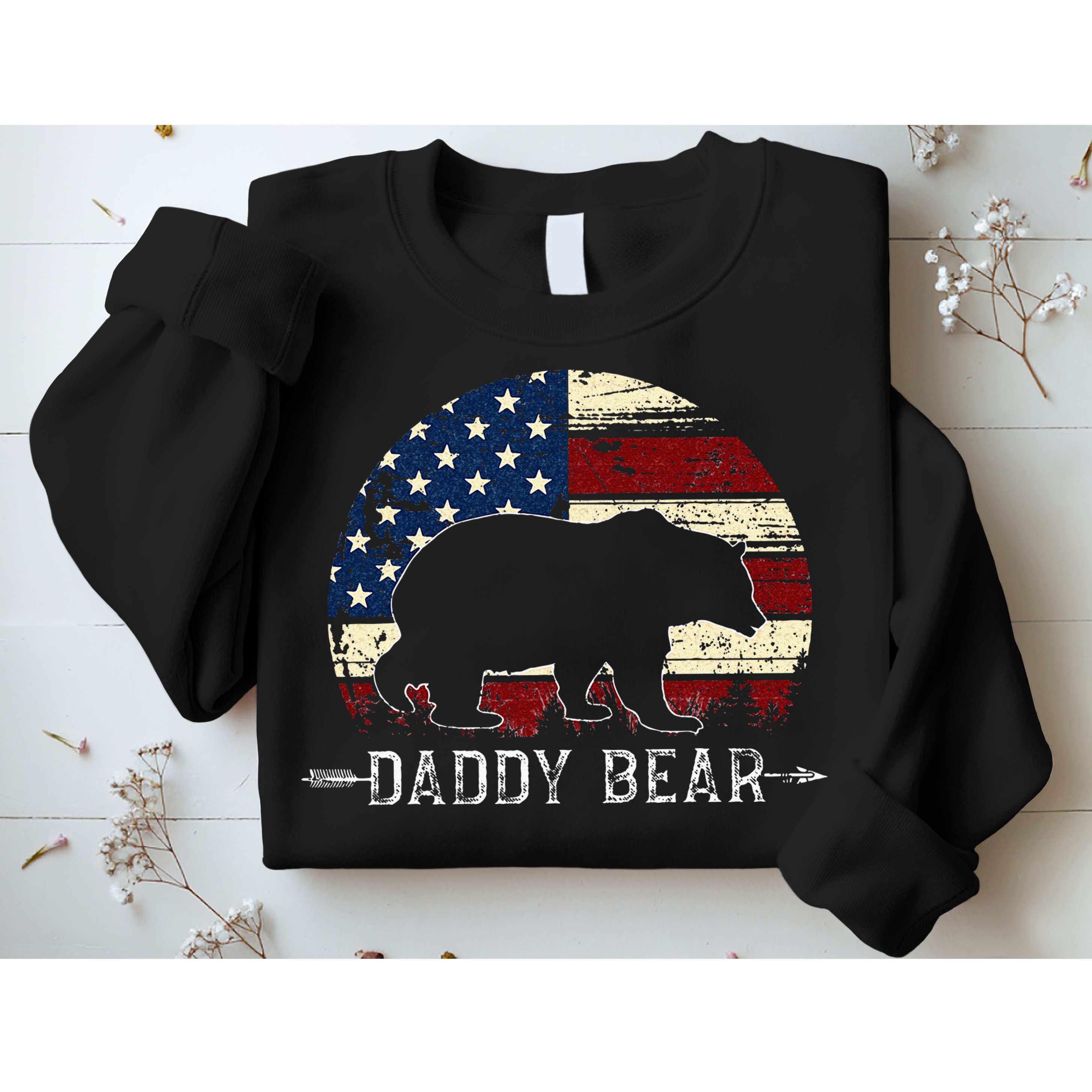Daddy Bear American Flag 4th Of July Fathers Day Sweatshirt