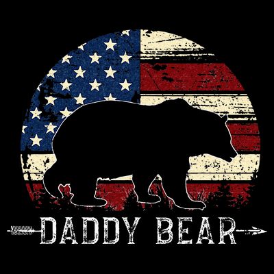 Daddy Bear American Flag 4th Of July Fathers Day T-Shirt