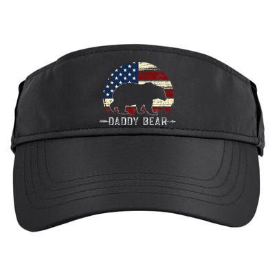 Daddy Bear American Flag 4th Of July Fathers Day Adult Drive Performance Visor