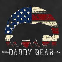 Daddy Bear American Flag 4th Of July Fathers Day Adult Drive Performance Visor