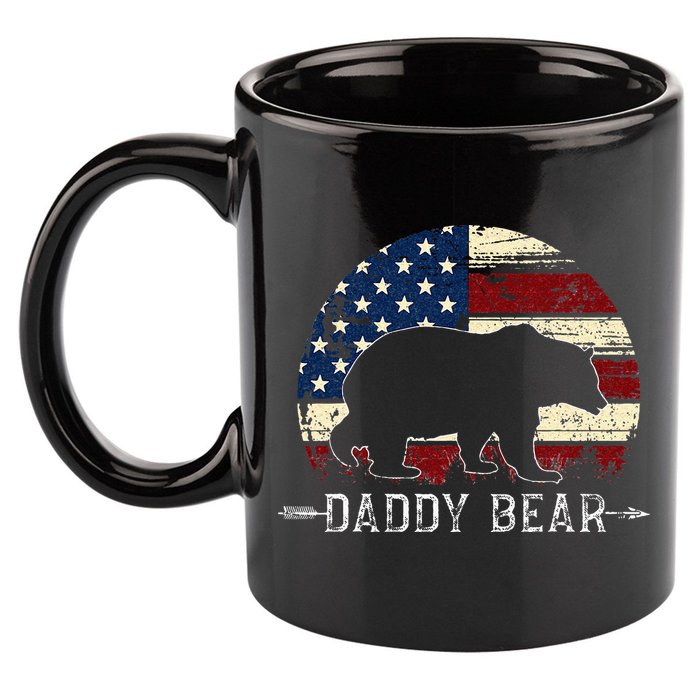 Daddy Bear American Flag 4th Of July Fathers Day 11oz C Handle Ceramic Mug