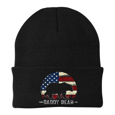 Daddy Bear American Flag 4th Of July Fathers Day Beanie