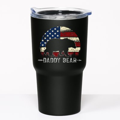 Daddy Bear American Flag 4th Of July Fathers Day Tumbler