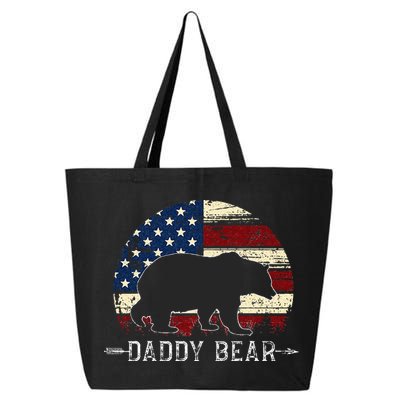 Daddy Bear American Flag 4th Of July Fathers Day 25L Jumbo Tote