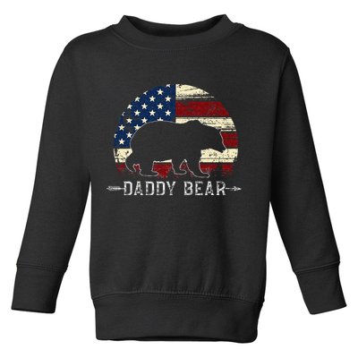 Daddy Bear American Flag 4th Of July Fathers Day Toddler Sweatshirt