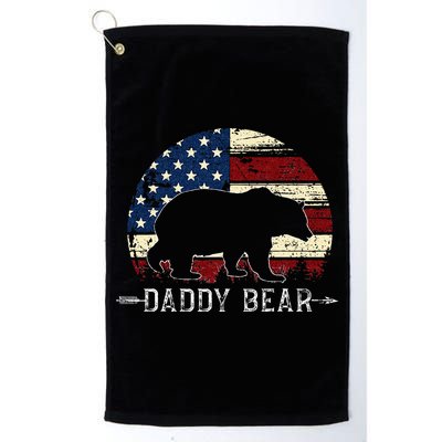 Daddy Bear American Flag 4th Of July Fathers Day Golf Towel