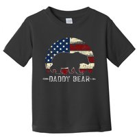 Daddy Bear American Flag 4th Of July Fathers Day Toddler T-Shirt
