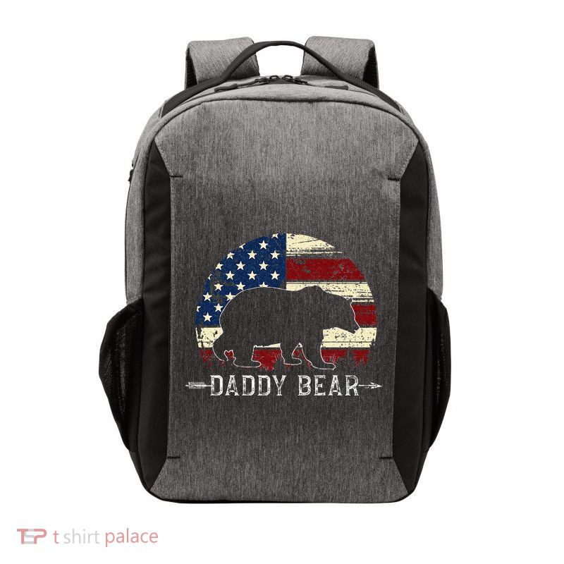 Daddy Bear American Flag 4th Of July Fathers Day Vector Backpack