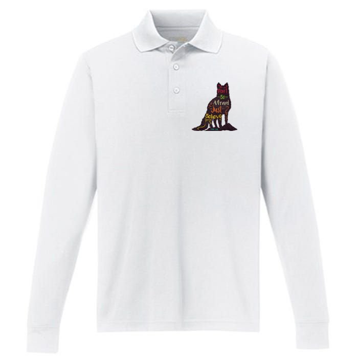 DonT Be Afraid Just Believe Performance Long Sleeve Polo