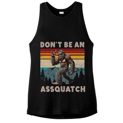 DonT Be An Assquatch Outdoor Sasquatch Funny Bigfoot Ladies PosiCharge Tri-Blend Wicking Tank