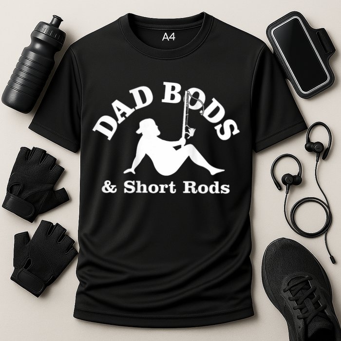 Dad Bods And Short Rods Funny Man Fishing Lovers Cooling Performance Crew T-Shirt