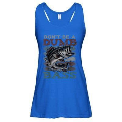 Dont Be A Dumb Bass Funny Bass Fishing Dad Jokes Ladies Essential Flowy Tank