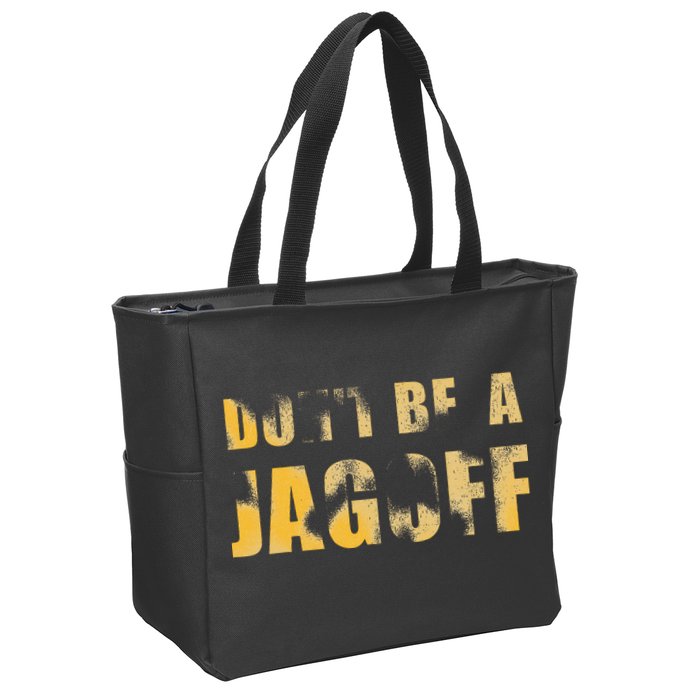 DonT Be A Jagoff Pittsburghese Distressed Zip Tote Bag