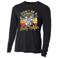 Dont Be A Salty Heifer Leopard Cow Lovers Vintage Farmer Cooling Performance Long Sleeve Crew