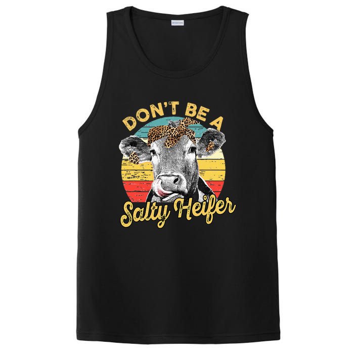 Dont Be A Salty Heifer Leopard Cow Lovers Vintage Farmer PosiCharge Competitor Tank