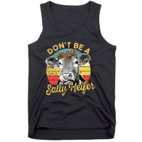 Dont Be A Salty Heifer Leopard Cow Lovers Vintage Farmer Tank Top