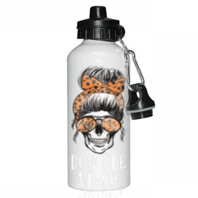 Dont Be A Basic Witch Halloween Skull Funny Great Gift Aluminum Water Bottle