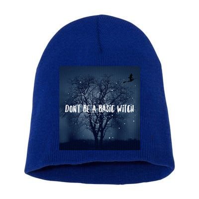 Dont Be A Basic Witch Funny Halloween Design Cool Gift Short Acrylic Beanie